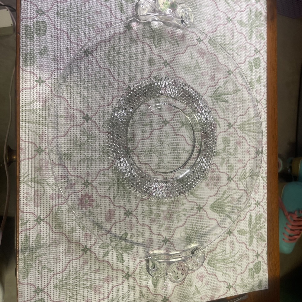 Vintage Duncan Miller Glass Serving Plate Platter 11x3.5